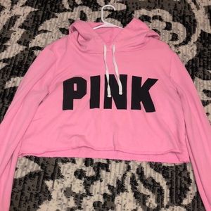 Cropped pink hoodie